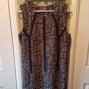 Nic+Zoe Sleeveless Shift Dress - Large L - Black Gray Dots - Party or Office